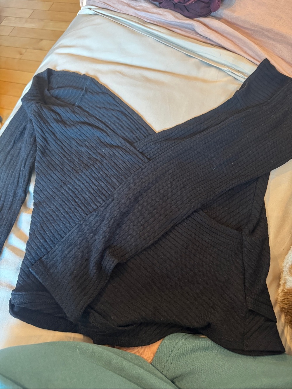 Reformation Black Ribbed Off-Shoulder Top - Picture 5 of 7